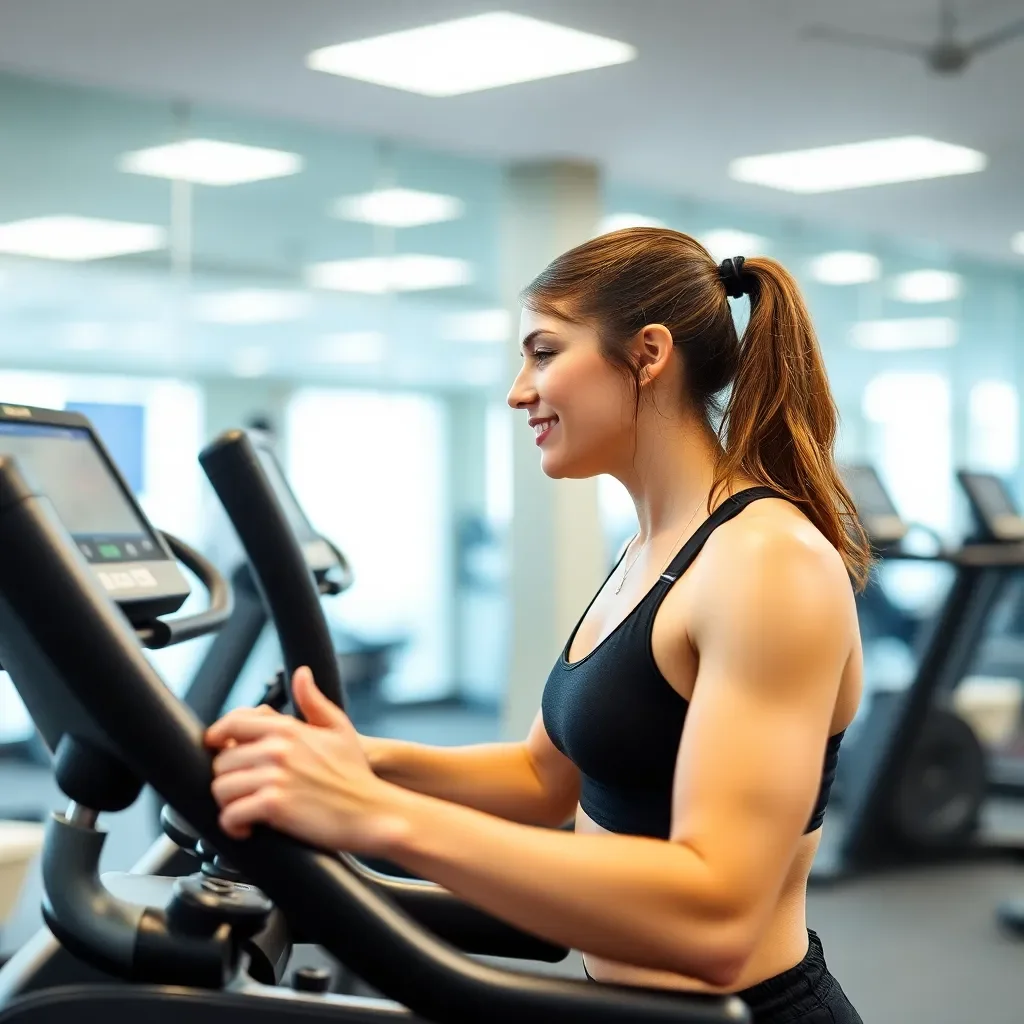 Photo of a person working out in a gym